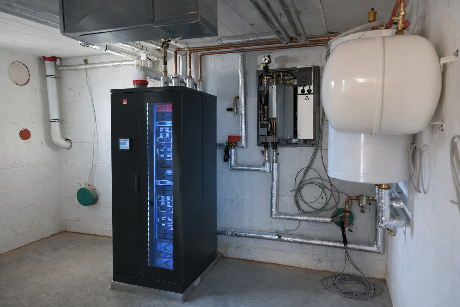 Urban Nano Data Center im Gebäudekeller — Serverabwärme heizt das Gebäude